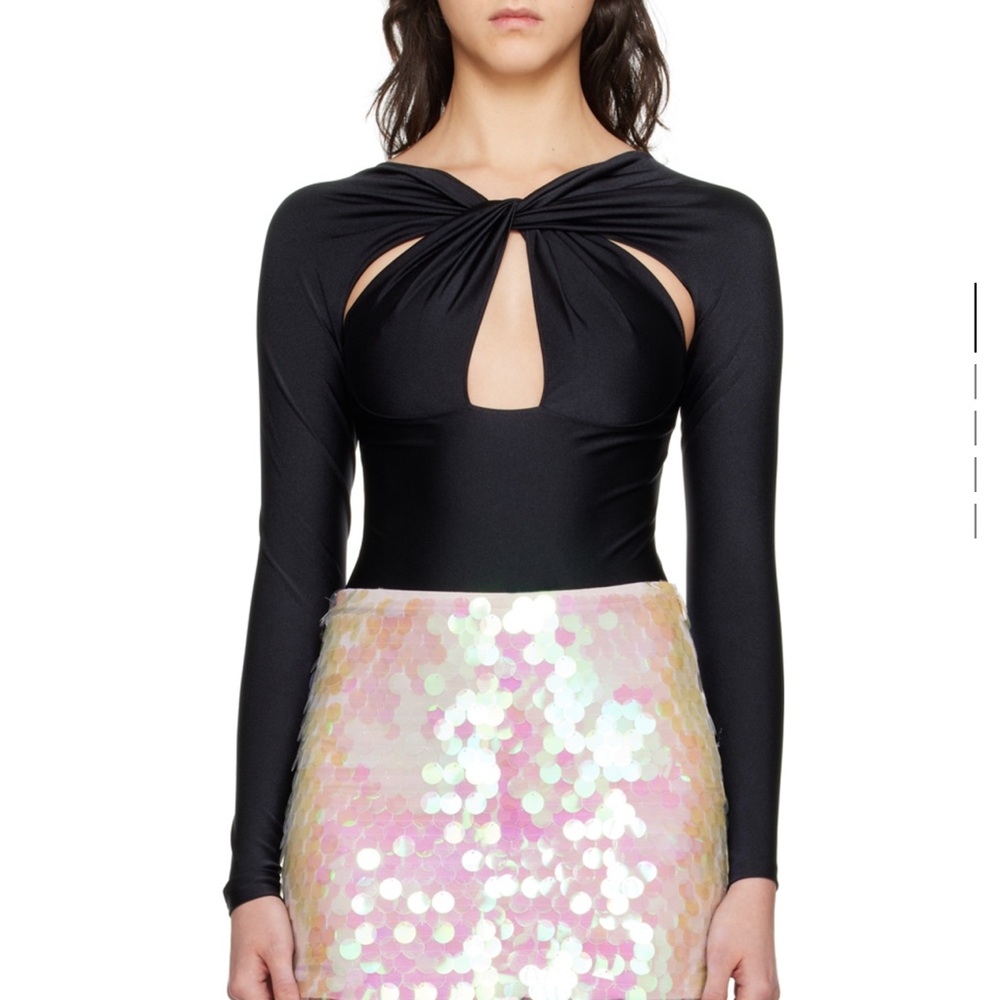 Coperni Black Draped Bodysuit